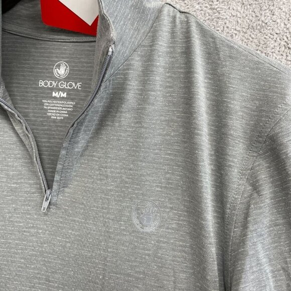 NEW Body Glove Men's M Half-Zip Long Sleeve Sweatshirt Gray Mock Stretch - Picture 7 of 8